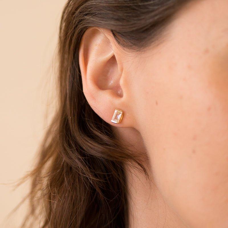 It’s a Long Story Baguette Stud Earrings - LÚDERE Jewelry